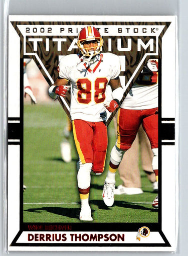 2002 Pacific Private Stock Titanium #100 Derrius Thompson Red #/275 V28