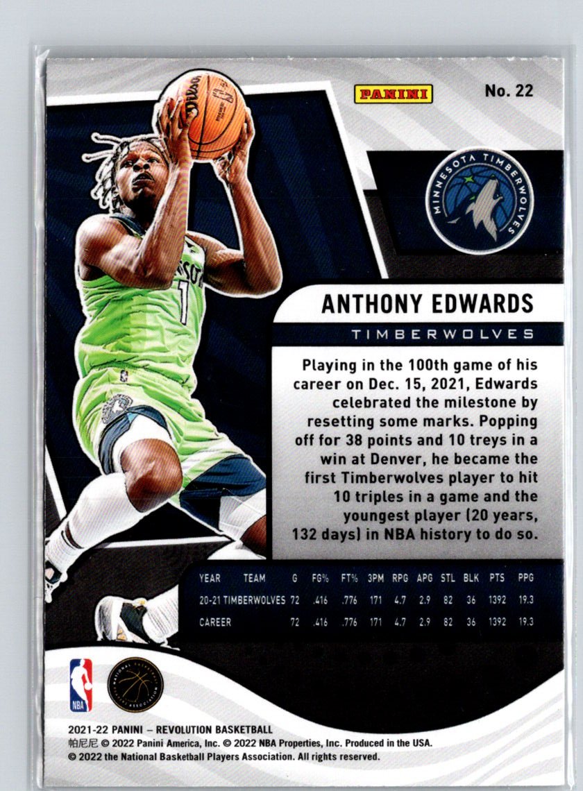 2021-22 Panini Revolution #22 Anthony Edwards Groove V28