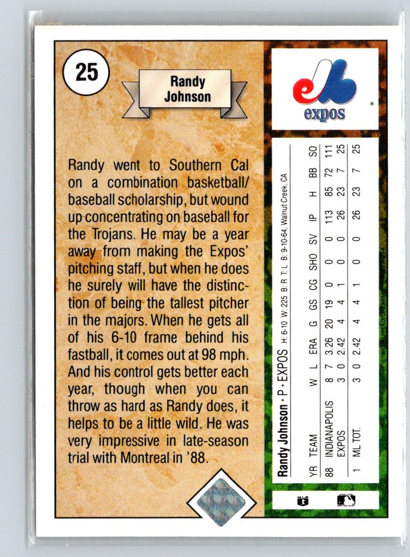 1989 Upper Deck #25 Randy Johnson V29
