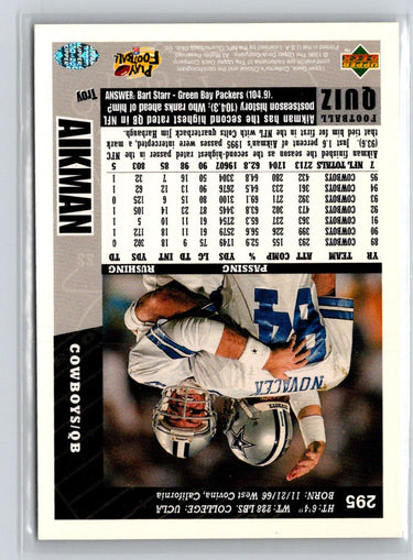 1996 Collector's Choice #295 Troy Aikman V30