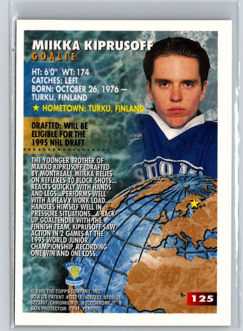 1994-95 Finest #125 Miikka Kiprusoff V30