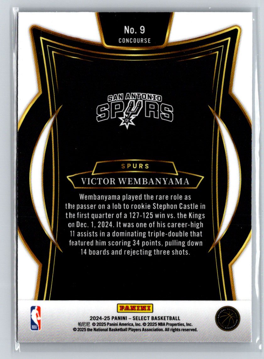 2024-25 Panini Select #9 Victor Wembanyama Blue (Retail) V31