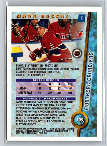 1994-95 Finest #109 Mark Recchi V31
