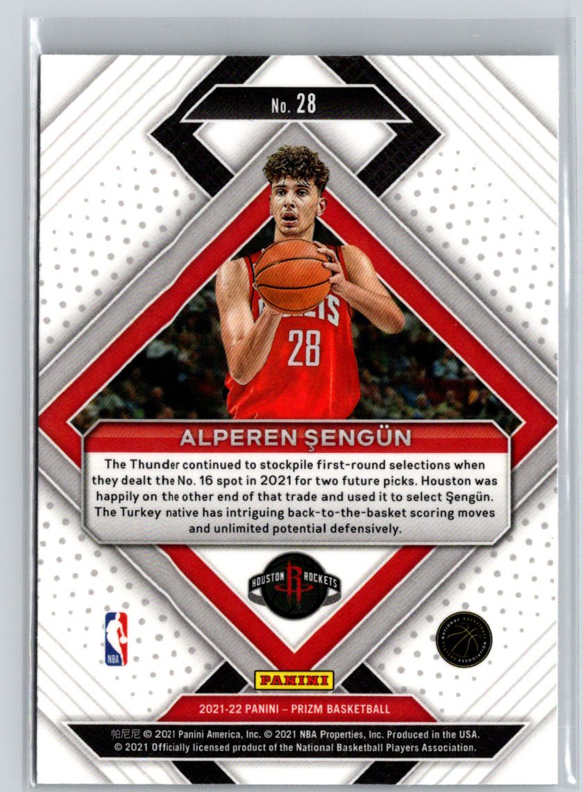 2021-22 Panini Prizm #28 Alperen Sengun Emergent Prizms Silver V31