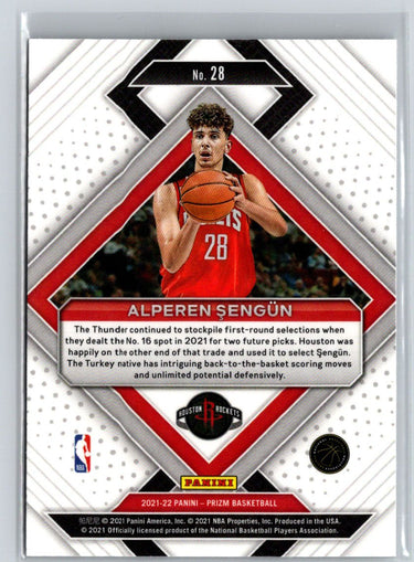 2021-22 Panini Prizm #28 Alperen Sengun Emergent Prizms Silver V31