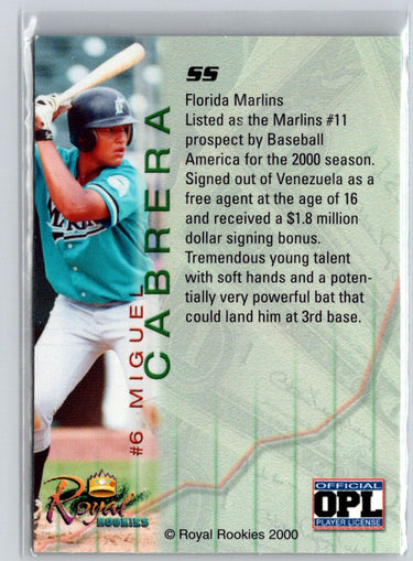 2000 Royal Rookies Futures #6 Miguel Cabrera V32