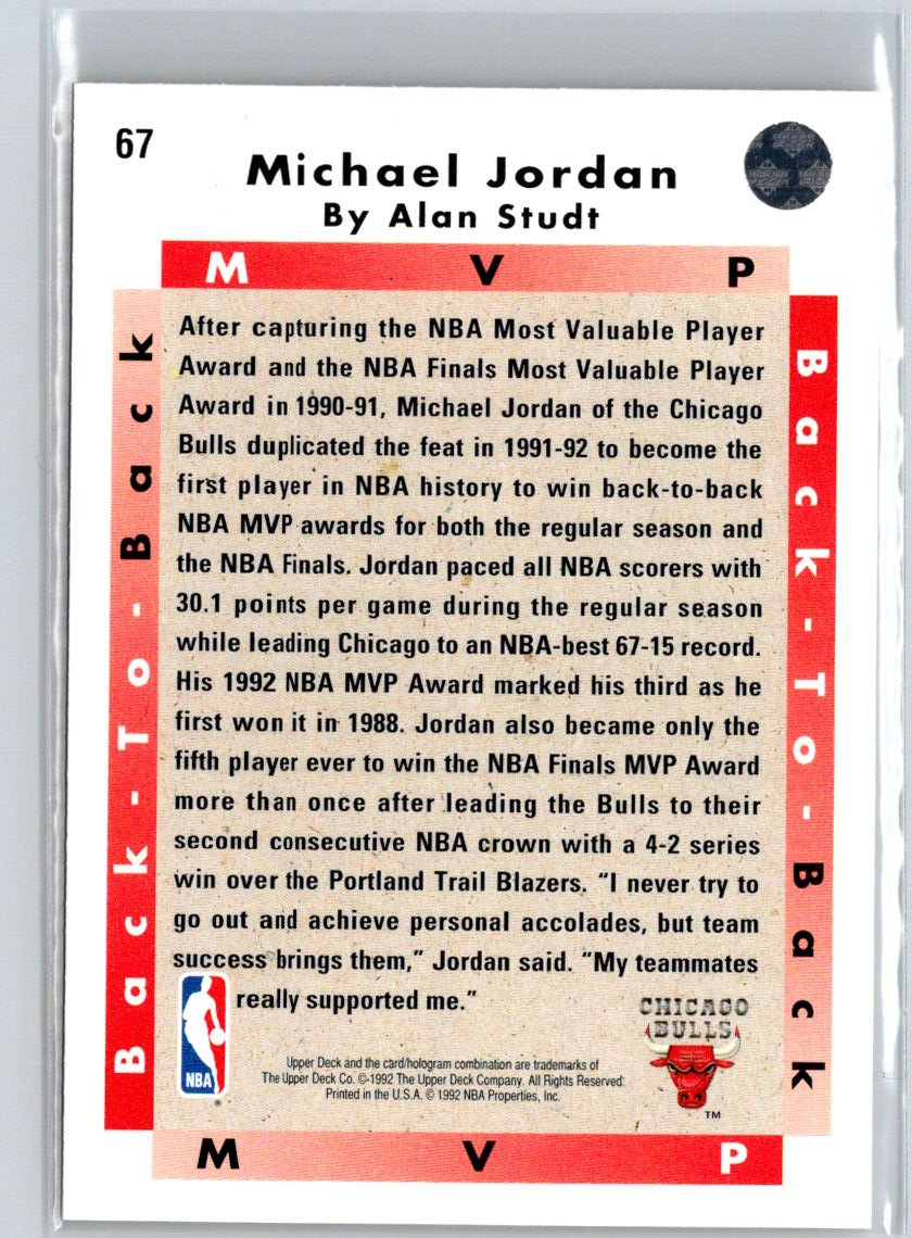 1992-93 Upper Deck #67 Michael Jordan V32