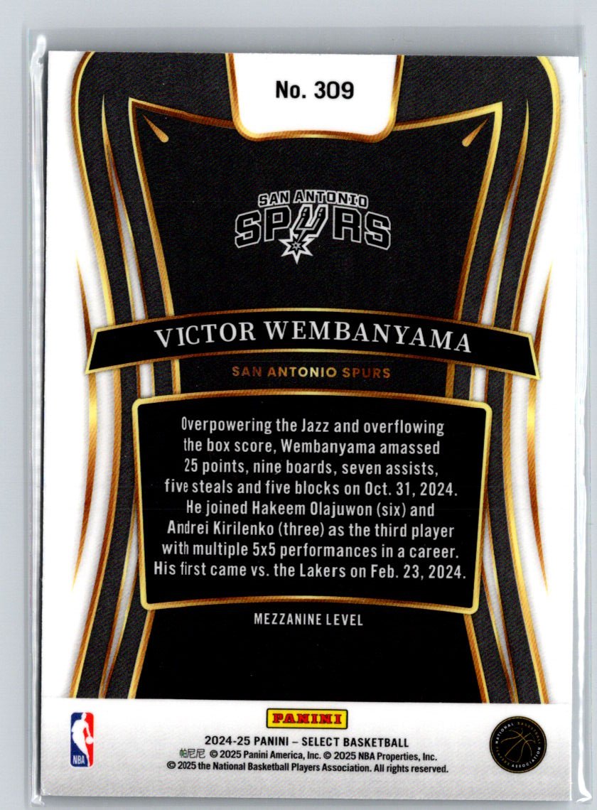 2024-25 Panini Select #309 Victor Wembanyama V33