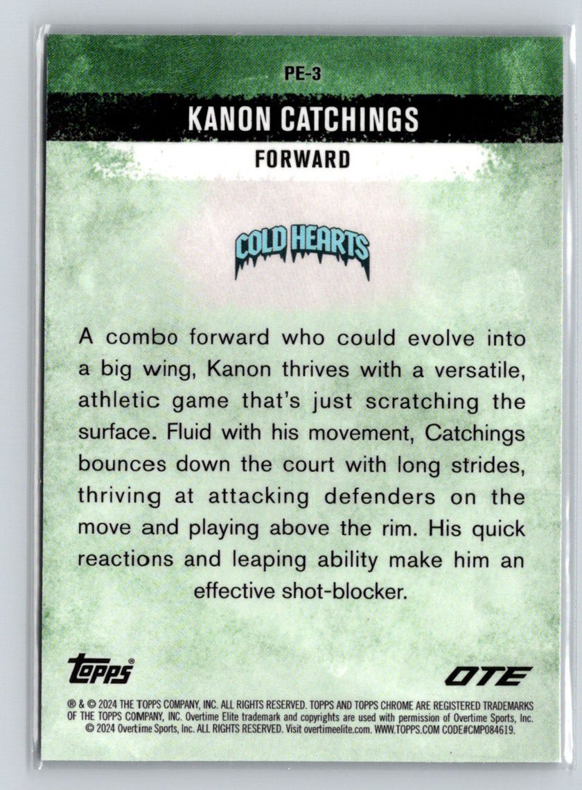 2023-24 Topps Chrome Overtime Elite #PE-3 Kanon Catchings Phys Ed V33