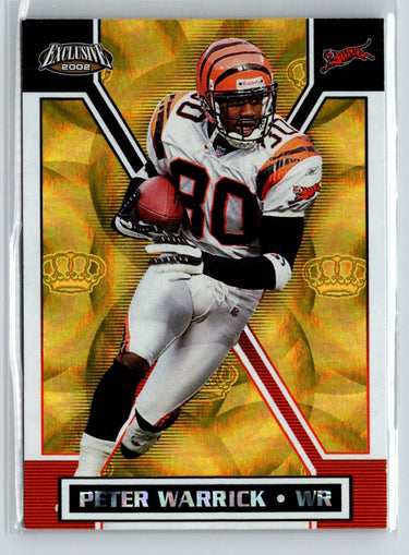 2002 Pacific Exclusive #38 Peter Warrick Gold V33