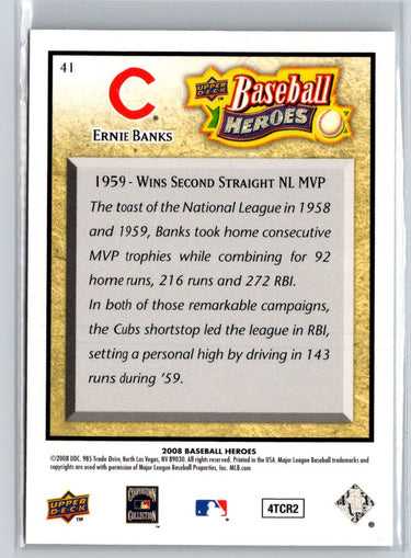 2008 Upper Deck Baseball Heroes #41 Ernie Banks V34