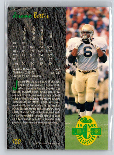 1993 Classic Four Sport #100 Jerome Bettis V35