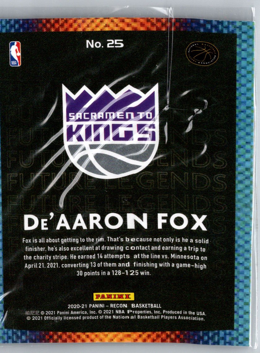 2020-21 Recon De'Aaron Fox Future Legends Blue #/99 V35