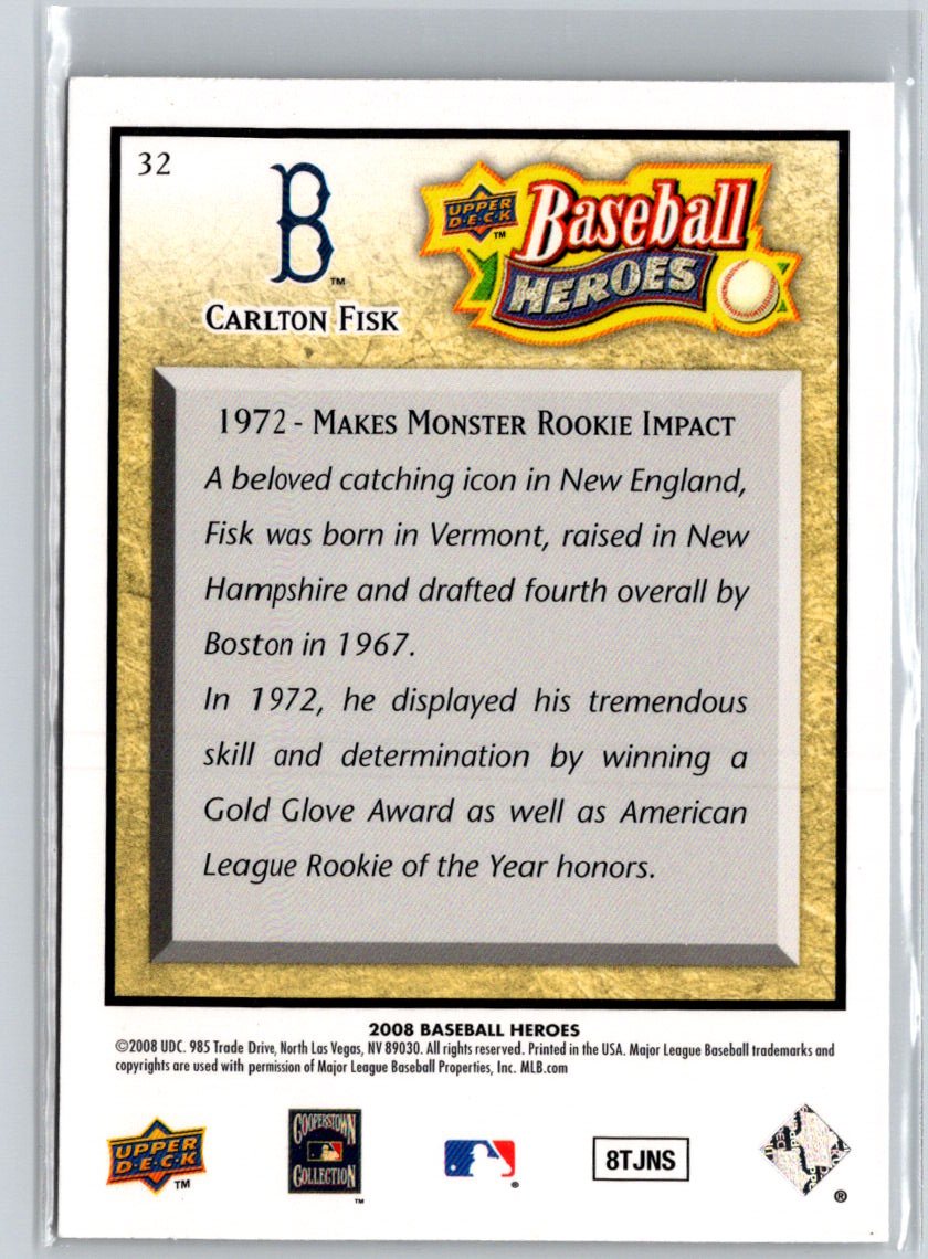 2008 Upper Deck Baseball Heroes #32 Carlton Fisk Beige #/299 V36
