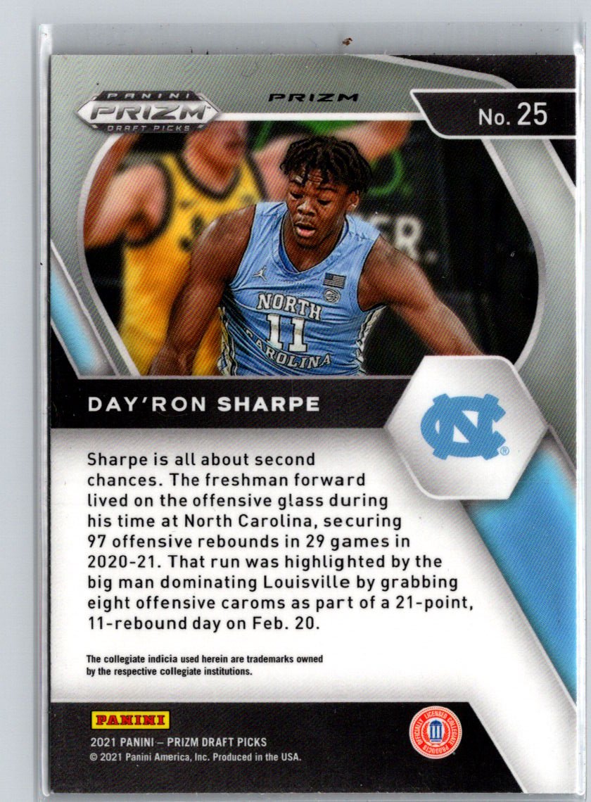 2021 Panini Prizm Draft Picks #25 Day'Ron Sharpe Orange Ice V36