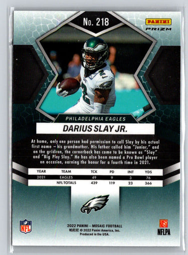 2022 Panini Mosaic #218 Darius Slay Jr. Mosaic Green V36