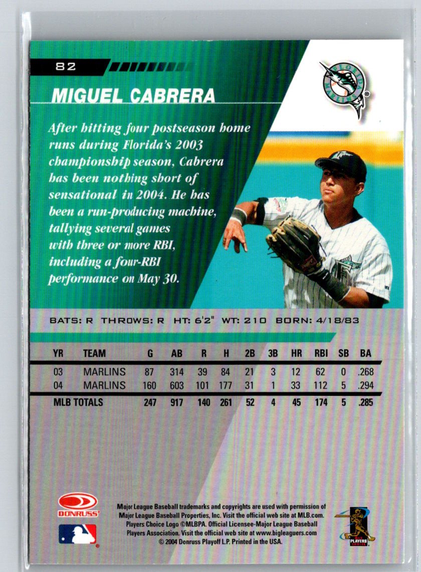 2005 Leaf #82 Miguel Cabrera Black V36