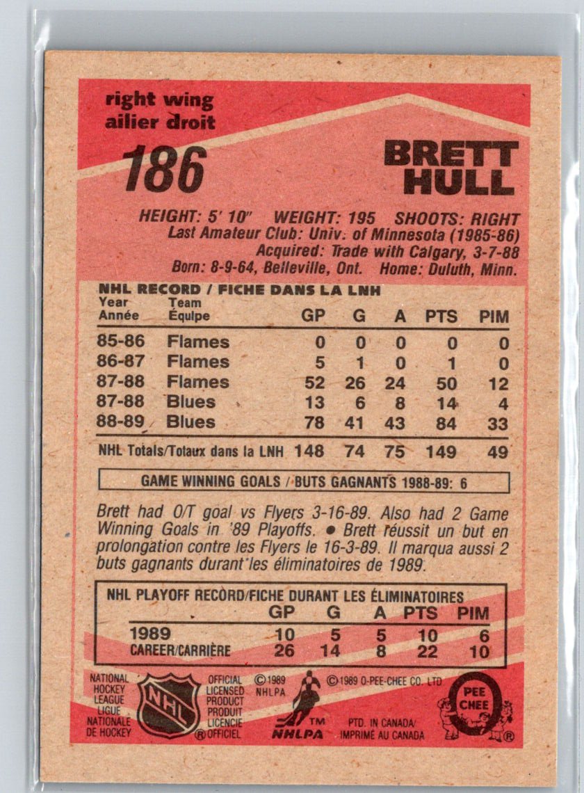 1989-90 O-Pee-Chee #186 Brett Hull V36