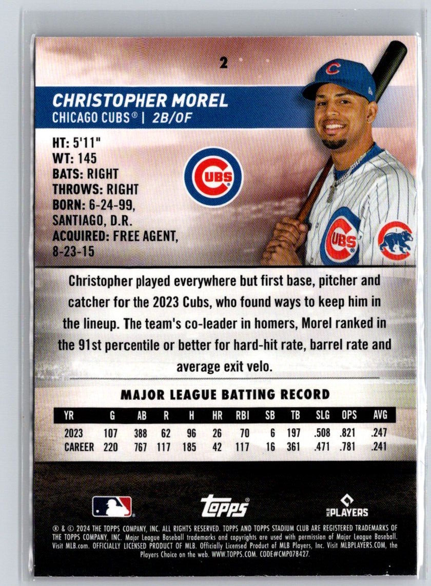 2024 Stadium Club #2 Christopher Morel Pink Foil V37