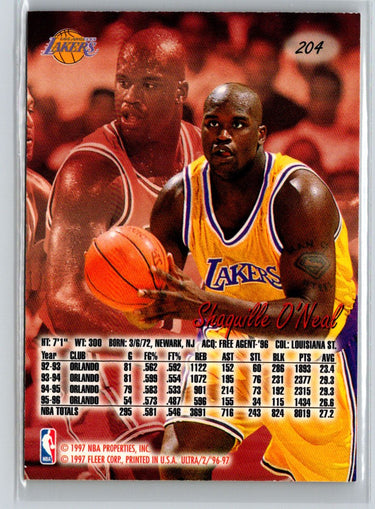 1996-97 Ultra #204 Shaquille O'Neal V37