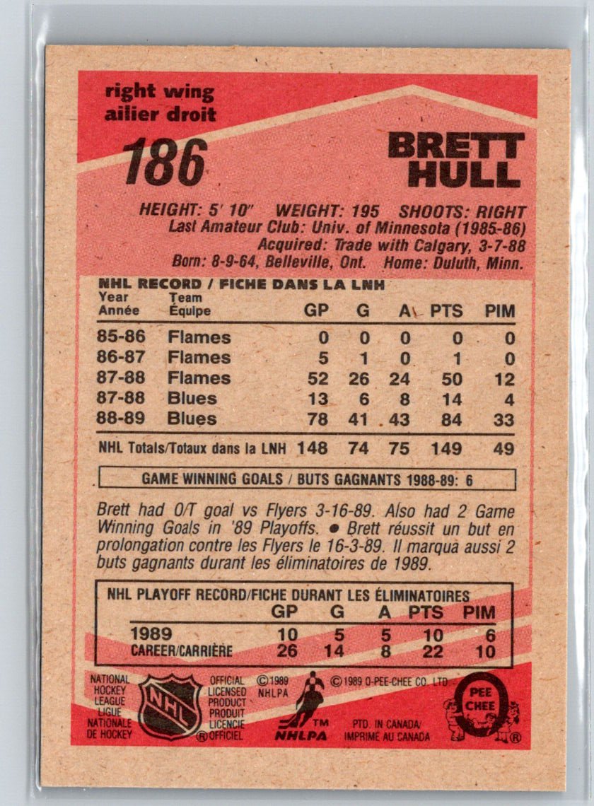 1989-90 O-Pee-Chee #186 Brett Hull V37
