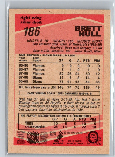 1989-90 O-Pee-Chee #186 Brett Hull V37