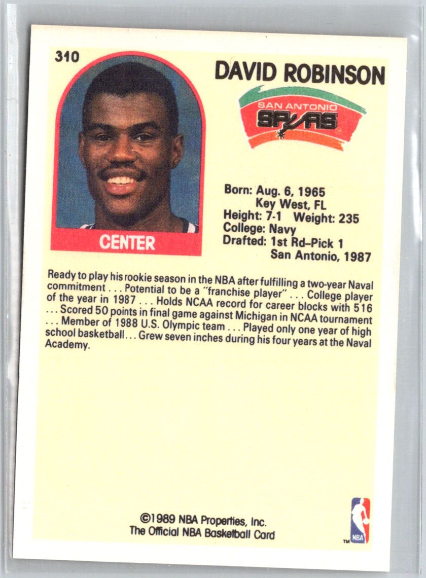 1989-90 Hoops #310 David Robinson V37