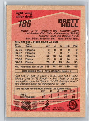 1989-90 O-Pee-Chee #186 Brett Hull V38