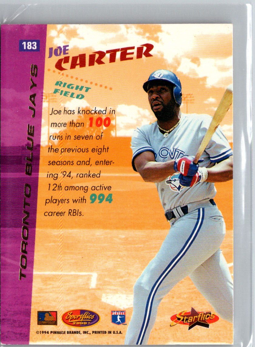 1994 Sportflics 2000 #183 Joe Carter V38