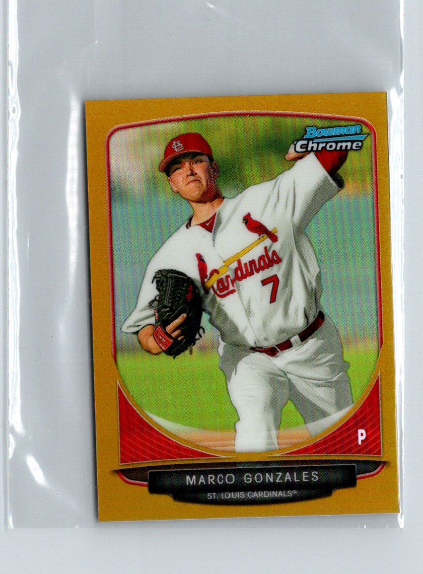 2013 Bowman Chrome Mini #170 Marco Gonzales Gold Refractors #/50 V38