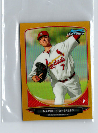 2013 Bowman Chrome Mini #170 Marco Gonzales Gold Refractors #/50 V38
