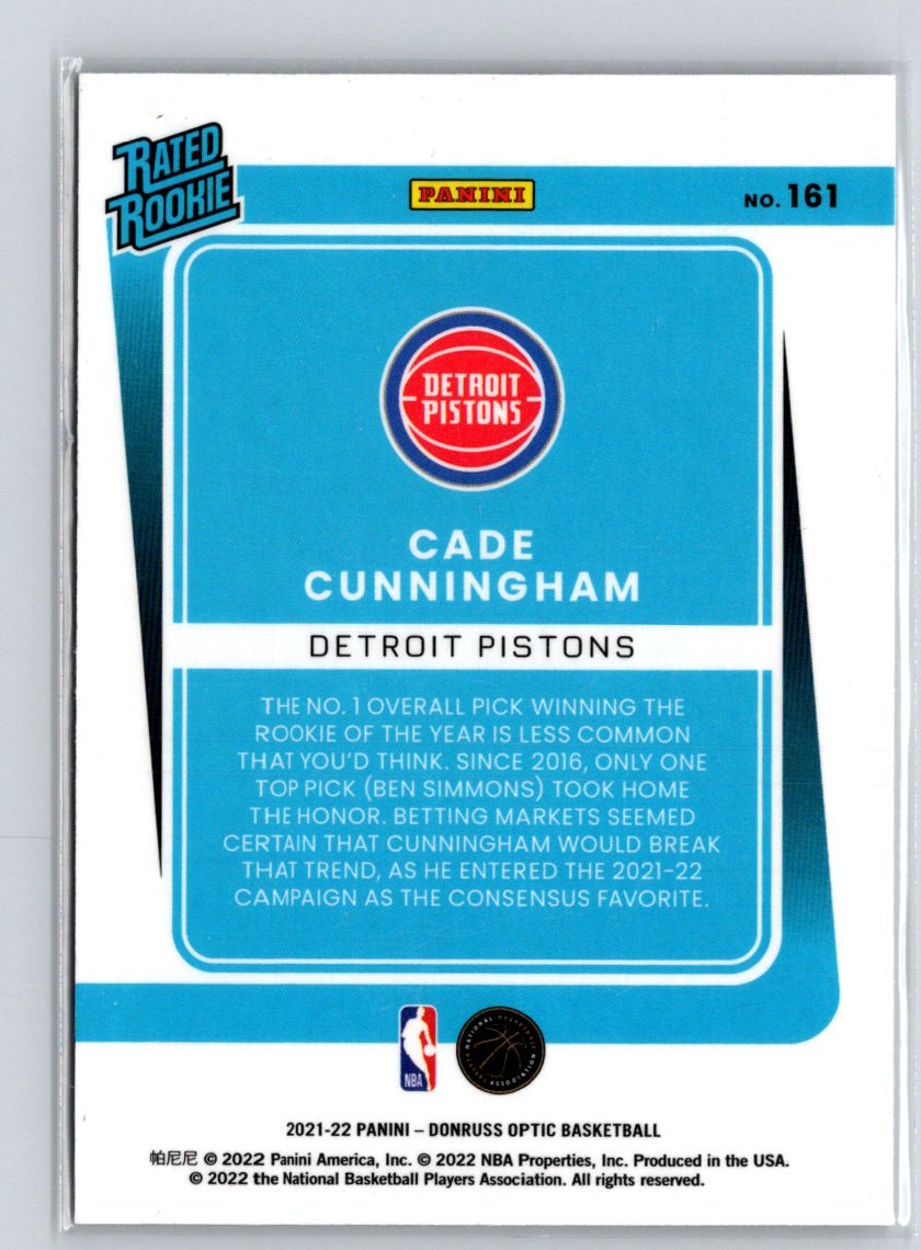 2021-22 Donruss Optic #161 Cade Cunningham V39