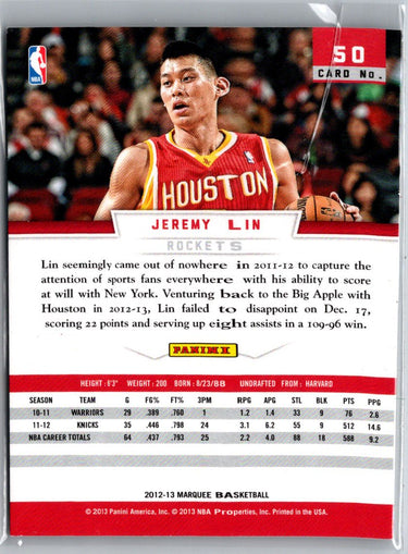 2012-13 Panini Marquee #50 Jeremy Lin V39