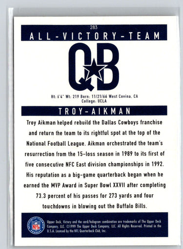 1999 Upper Deck Victory #283 Troy Aikman V40
