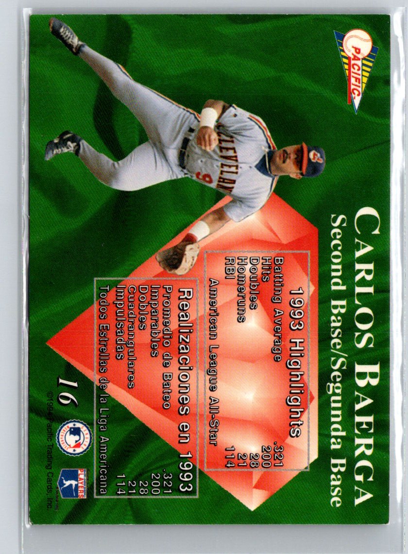 1994 Pacific #16 Carlos Baerga Silver Prisms V40