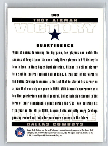 1999 Upper Deck Victory #349 Troy Aikman V41