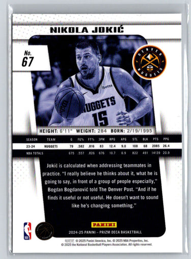 2024-25 Panini Prizm Deca #67 Nikola Jokic V41
