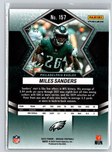 2022 Panini Mosaic #157 Miles Sanders Mosaic Green V41