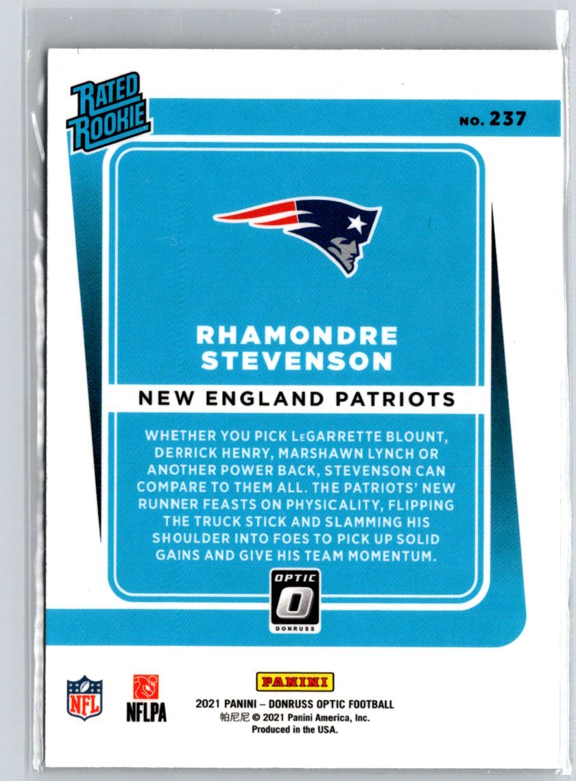 2021 Donruss Optic #237 Rhamondre Stevenson V41