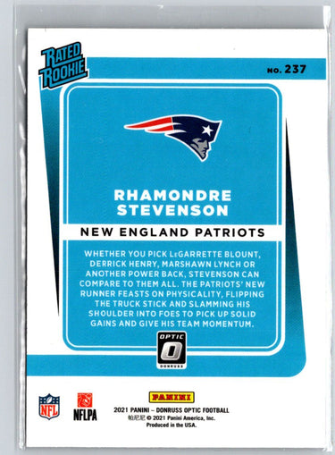 2021 Donruss Optic #237 Rhamondre Stevenson V41
