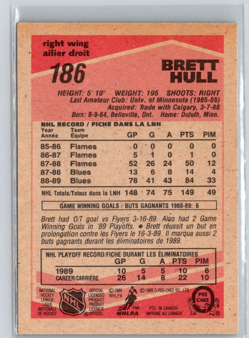 1989-90 O-Pee-Chee #186 Brett Hull V41