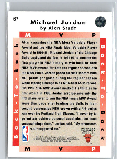 1992-93 Upper Deck #67 Michael Jordan V41