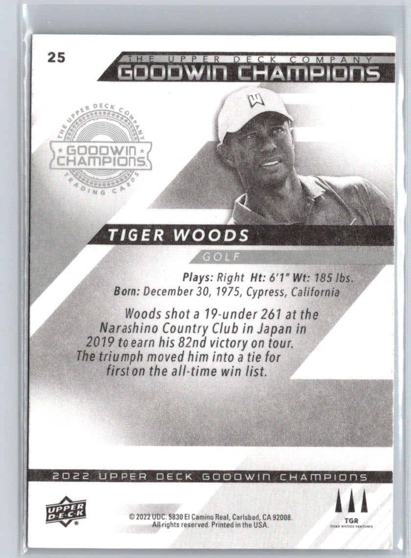 2022 Upper Deck Goodwin Champions #25 Tiger Woods V42