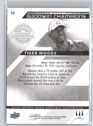 2022 Upper Deck Goodwin Champions #25 Tiger Woods V42