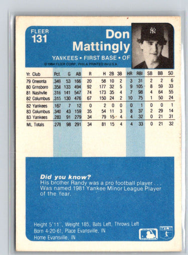 1984 Fleer #131 Don Mattingly V43