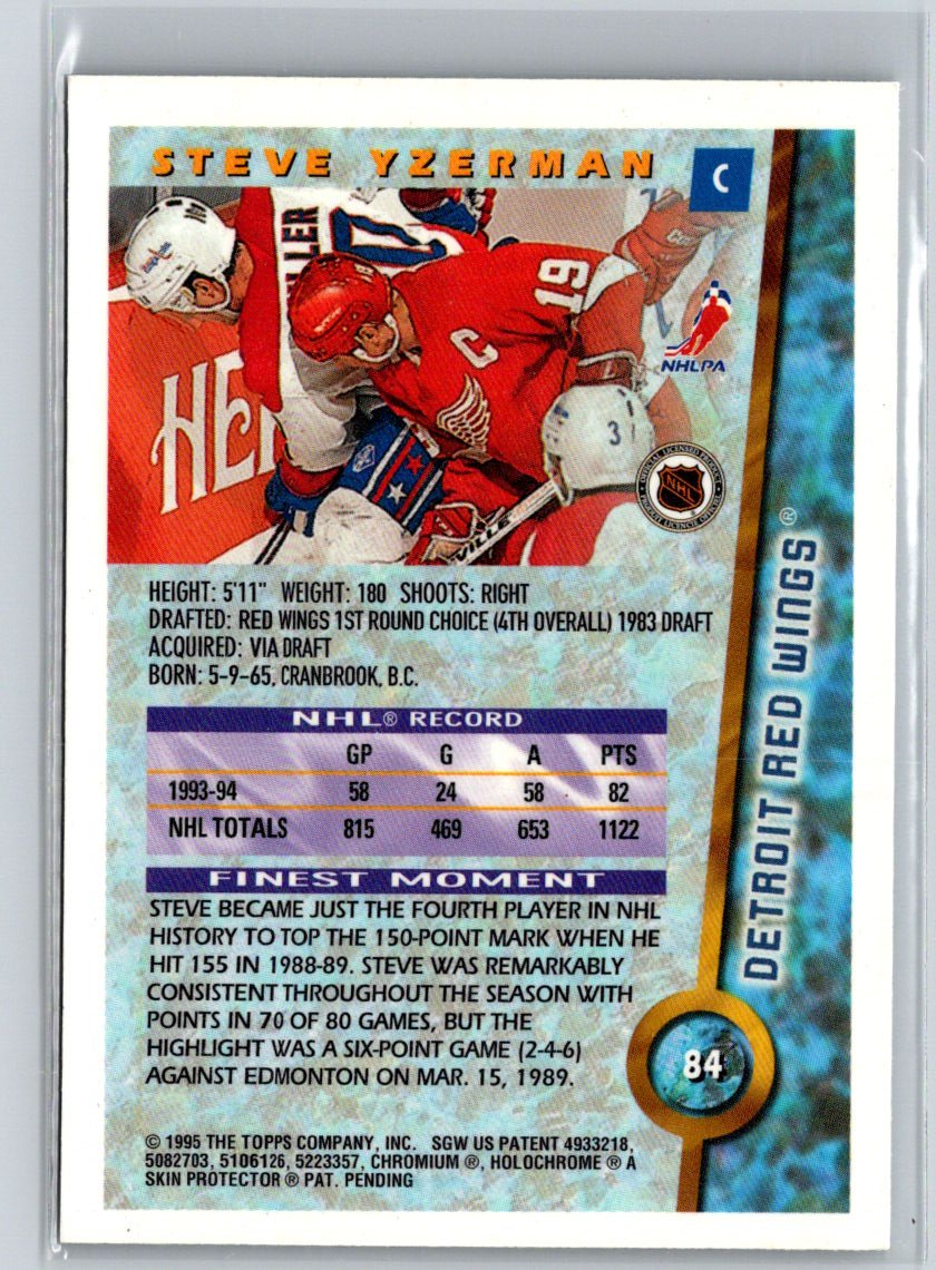 1994-95 Finest #84 Steve Yzerman Super Team Winners V43