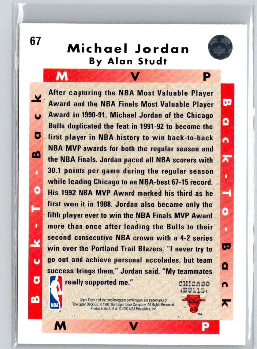 1992-93 Upper Deck #67 Michael Jordan V43