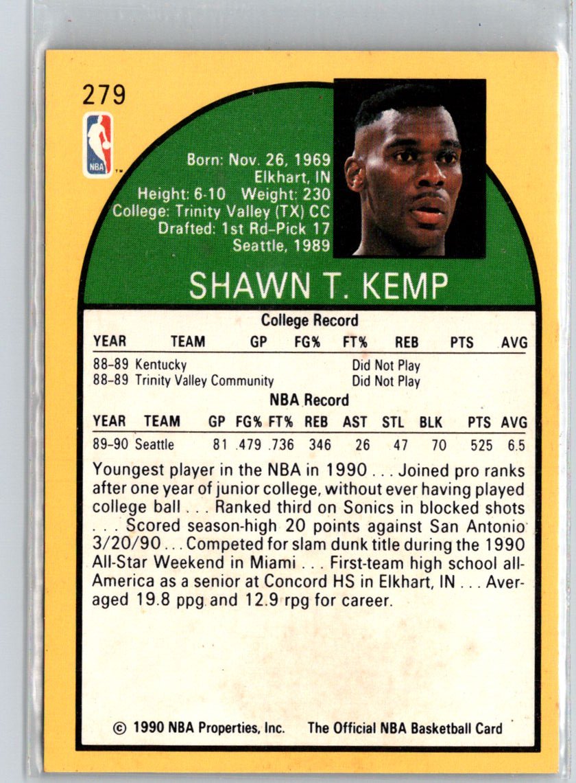 1990-91 Hoops #279 Shawn Kemp V44