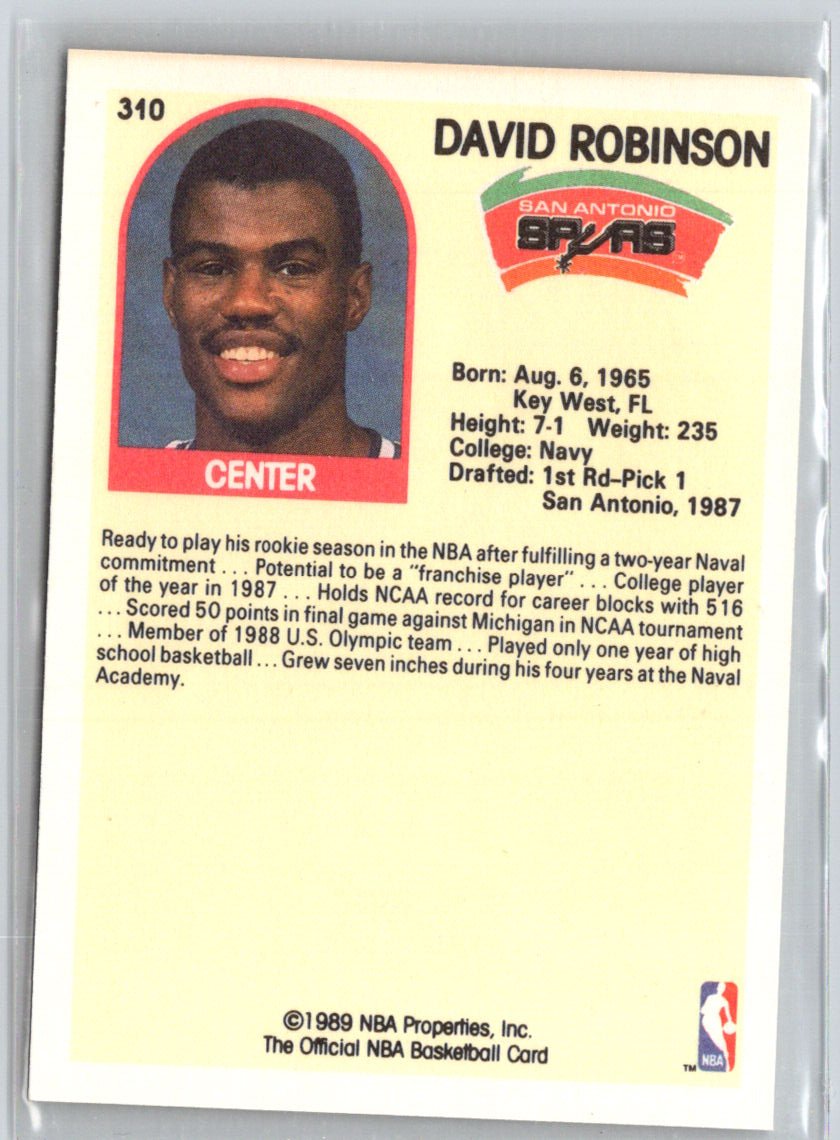 1989-90 Hoops #310 David Robinson V44