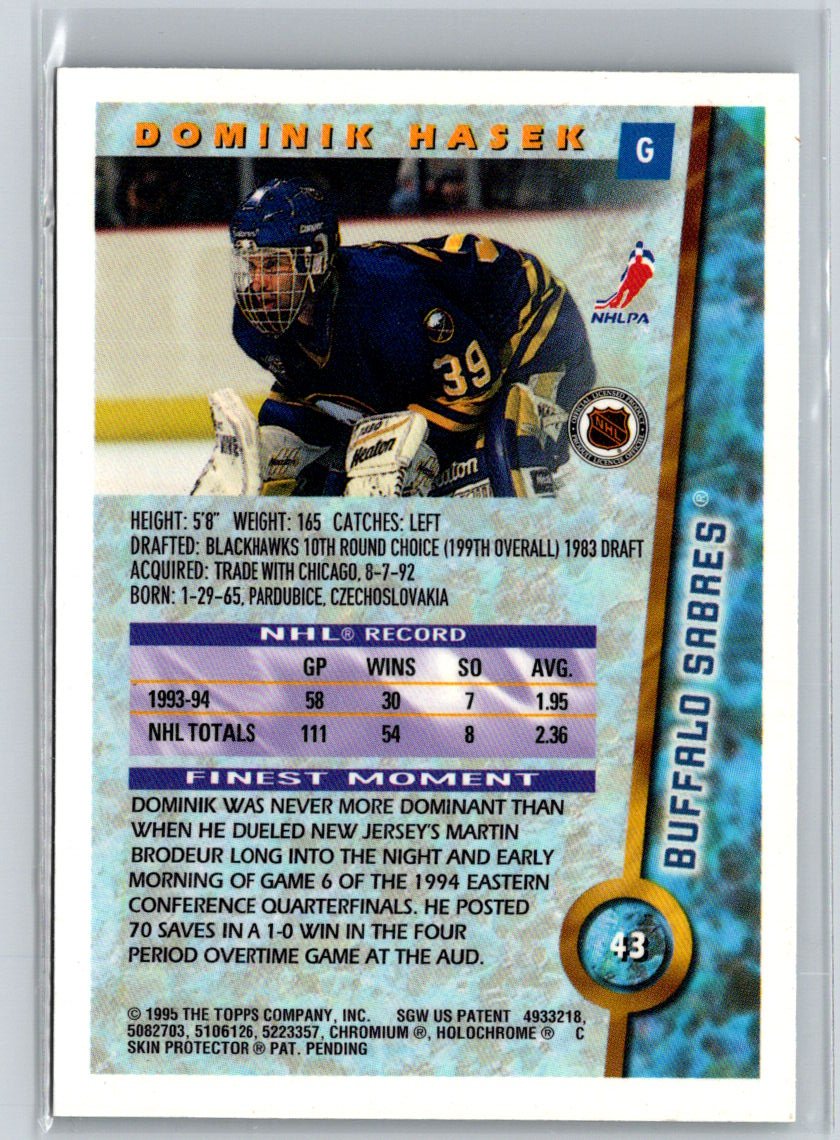 1994-95 Finest #43 Dominik Hasek V44